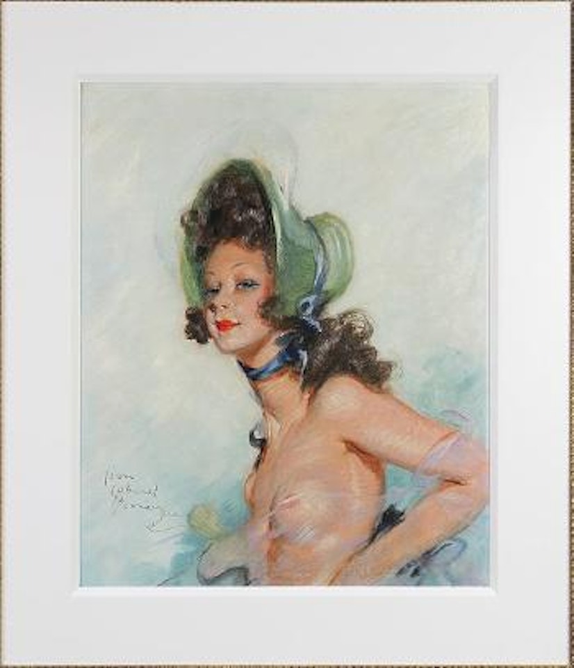 Woman with Hat by Jean Gabriel Domergue