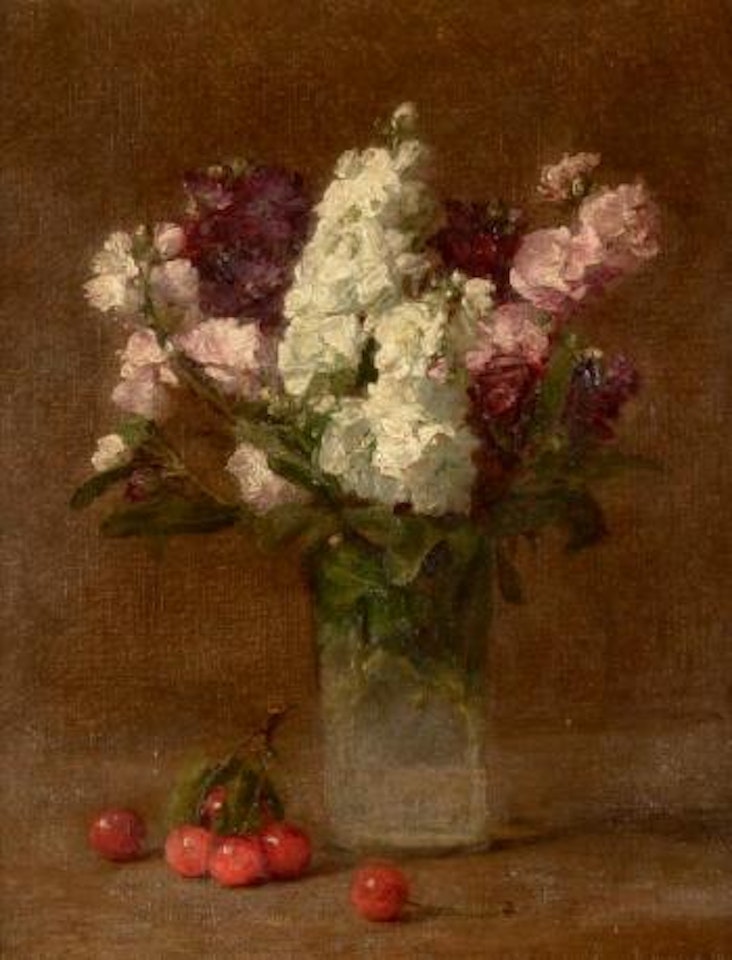 Bouquet de fleurs aux cerises by Victoria Fantin-Latour
