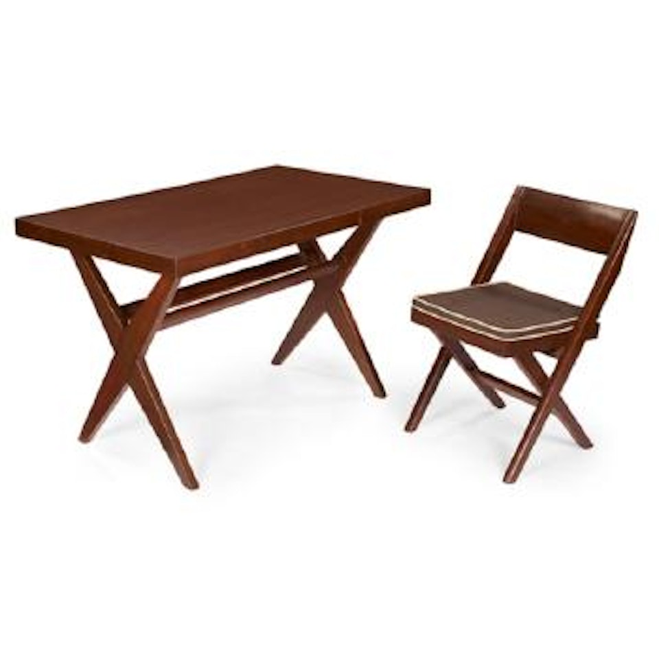 Judge Lunch Table, model PJ-TA-09-A, with High Court chair, model PJ-SI-51-A by Pierre Jeanneret