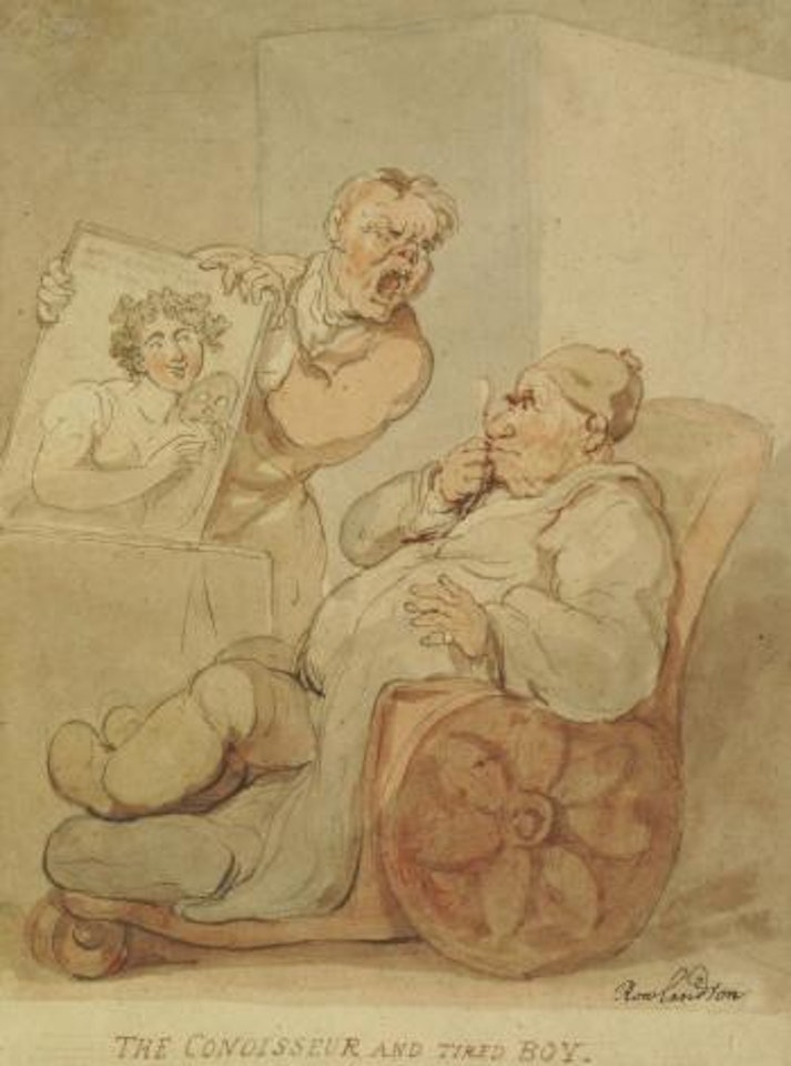 The Conoisseur and Tired Boy by Thomas Rowlandson
