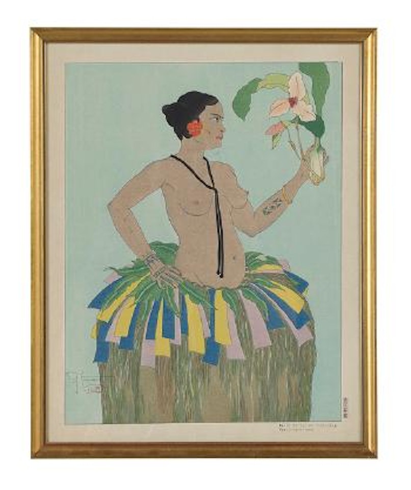 Les Belles de Yap et Orchidees - Ouest Carolines; Un Homme de Yap - Ouest Carolines by Paul Jacoulet