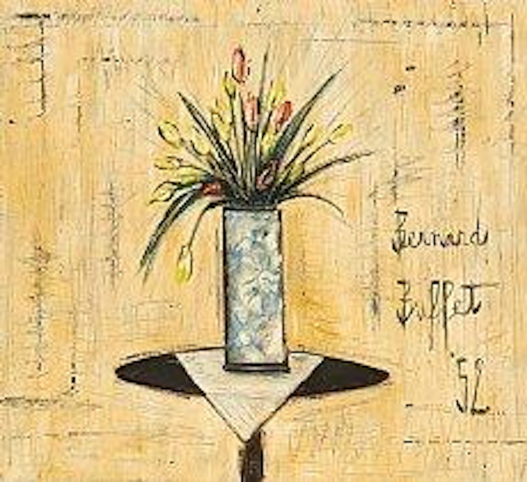 Vase fleuri sur guéridon by Bernard Buffet