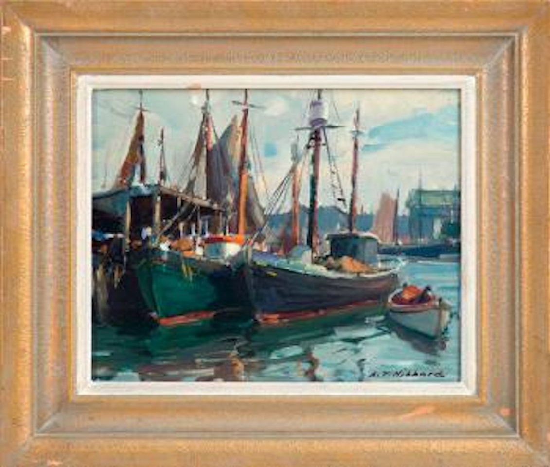 A North Shore harbor scene by Aldro Thompson Hibbard