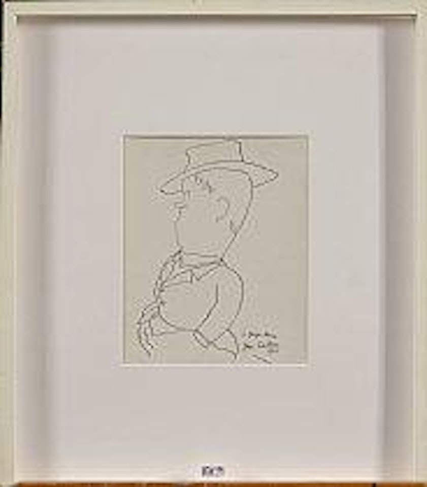 Profil d’homme au chapeau by Jean Cocteau