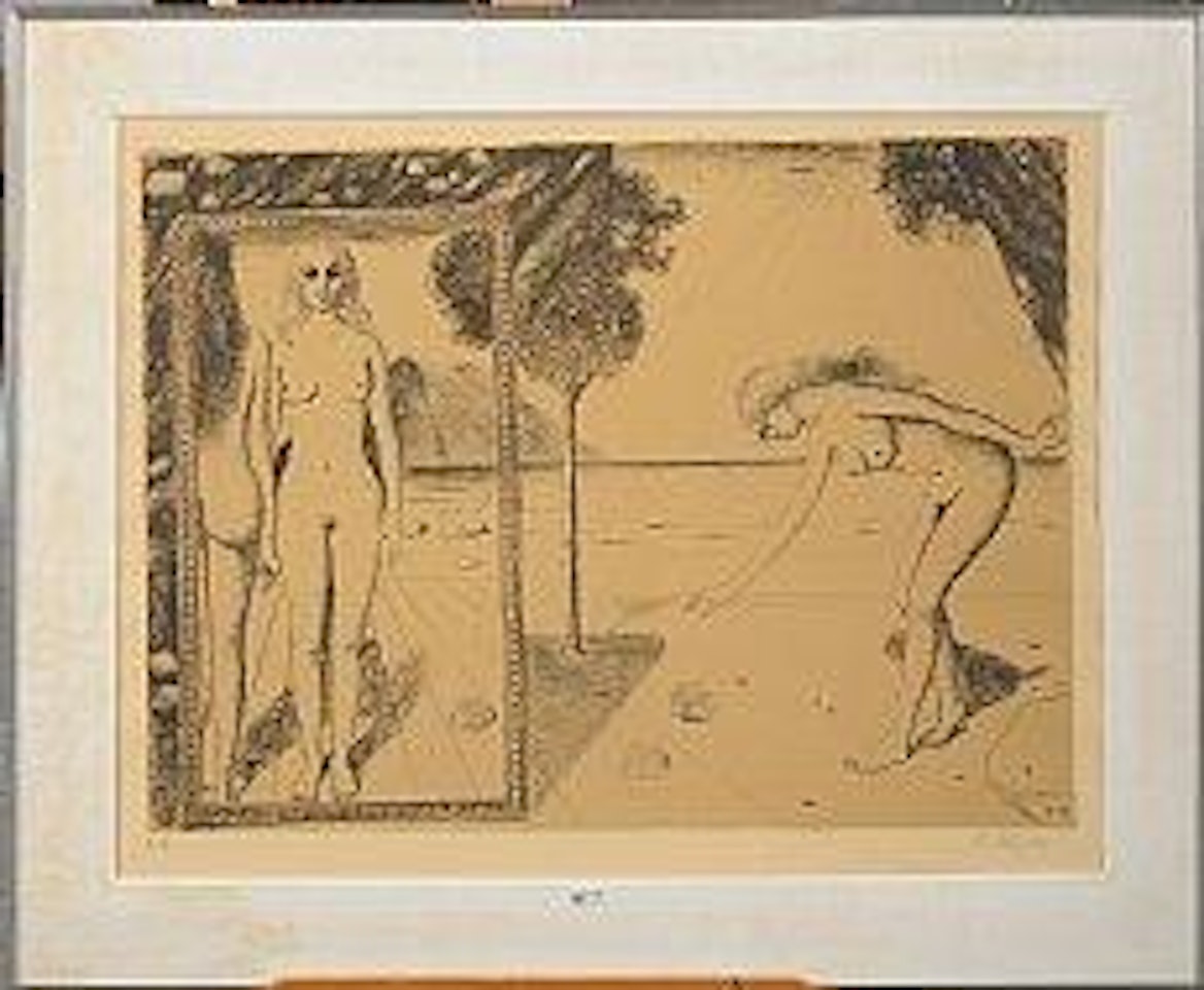Femme au miroir et aux coquillages by Paul Delvaux