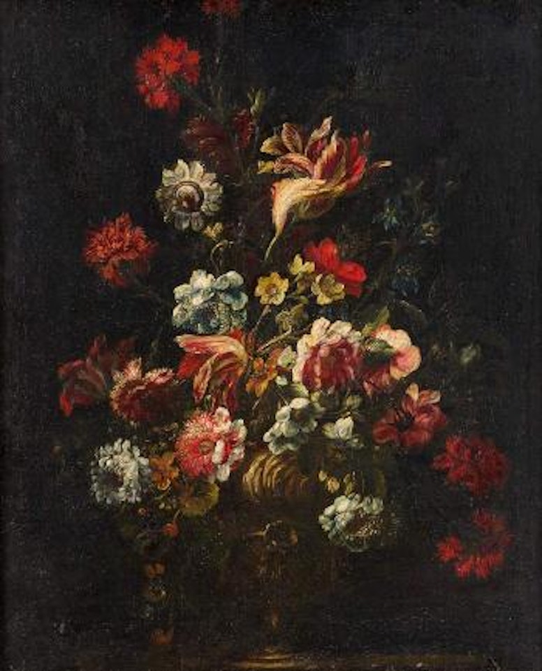 Florero en un jarrón de bronce , by Spanish School