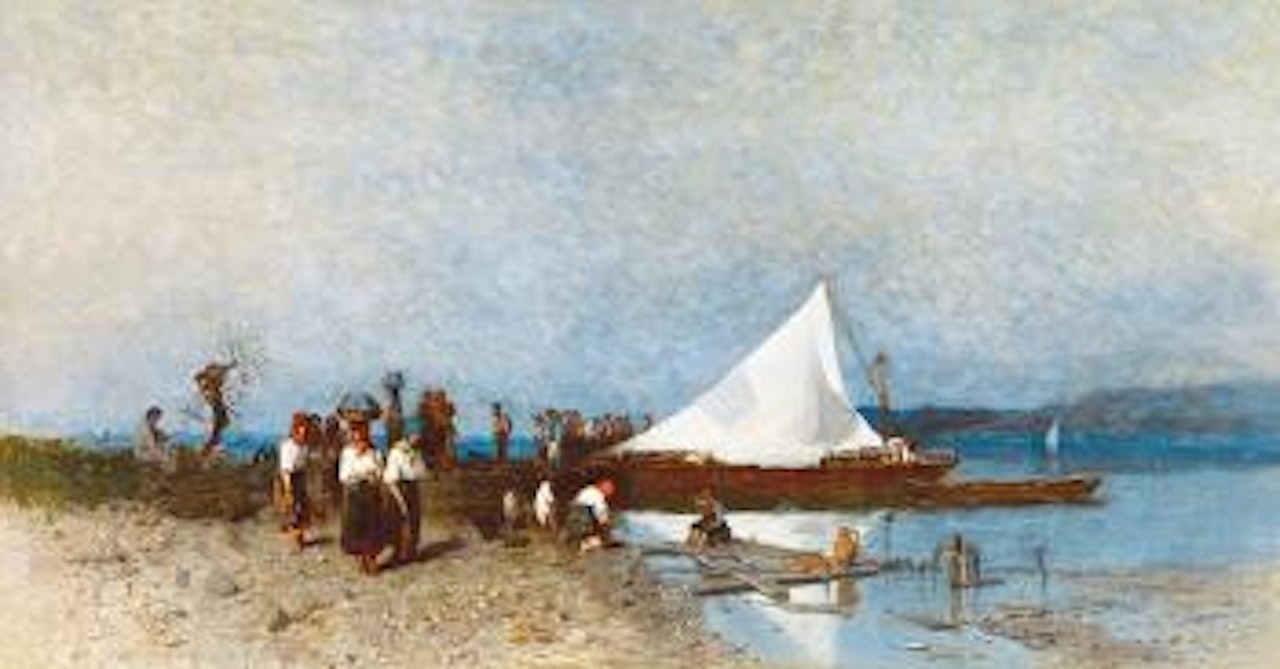 At Lake Balaton (The White Sail) by Géza Meszöly