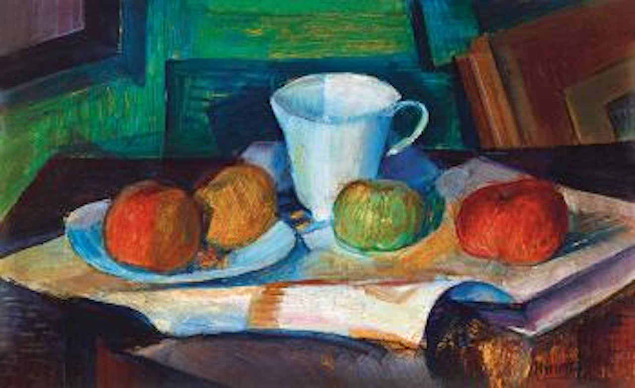 Still-Life with Cup and Apples by János Kmetty