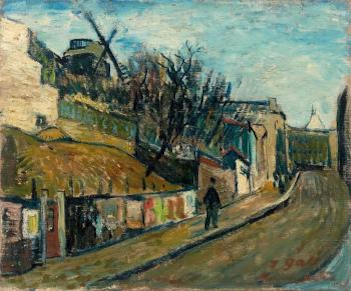 Rue de l'Abreuvoir, vers le Moulin de la Galette, Montmartre by François Gall