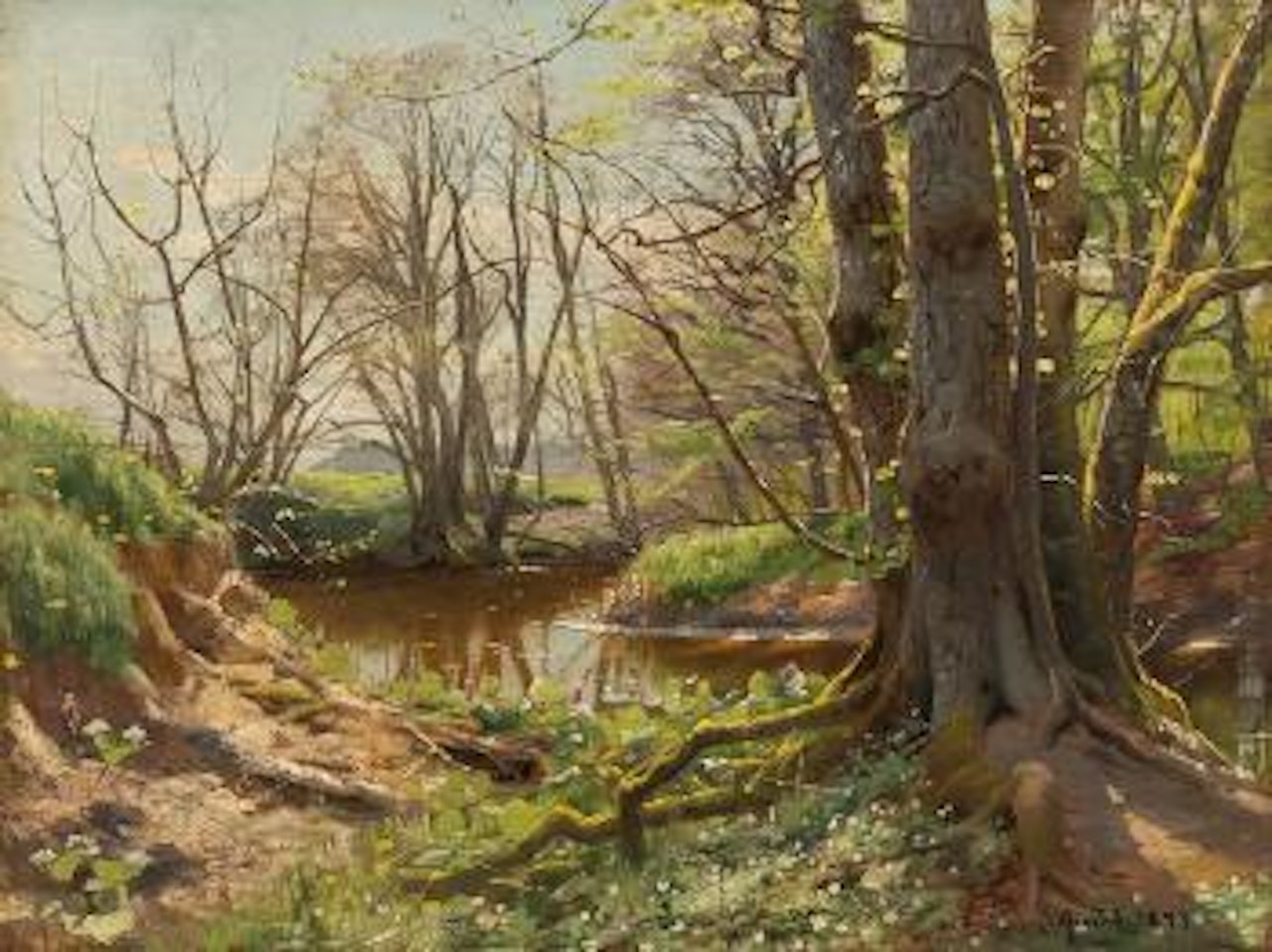 Riverscape in Springtime by Peder Mork Monsted