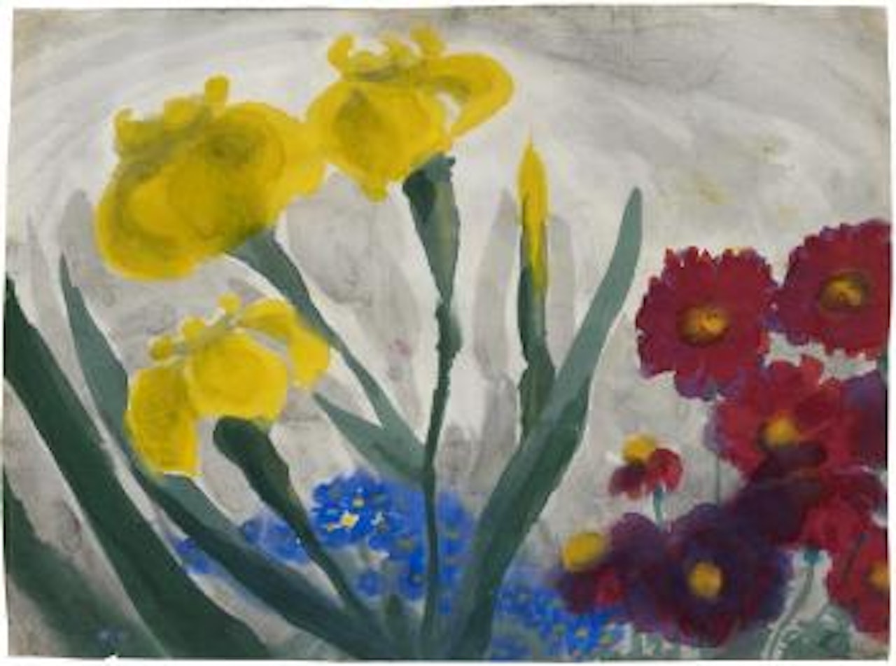 Gelbe Iris und Astern (Yellow iris and asters) by Emil Nolde