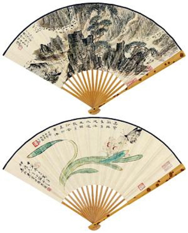 Du Fu entered Sichuan; Butterfly over Flowers by Lu Yanshao