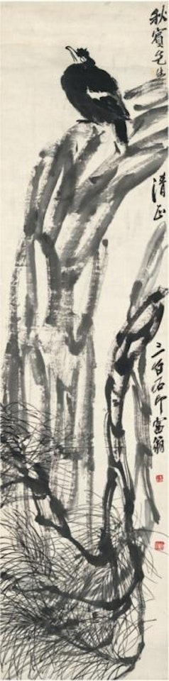 Hawk and pine tree by Qi Baishi