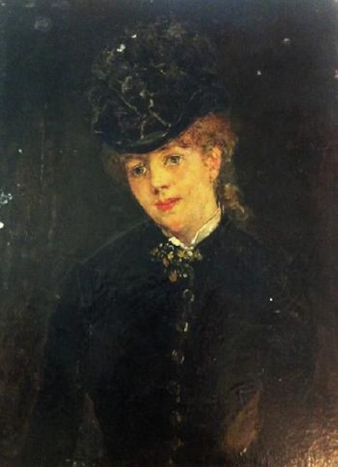 Portrait de femme en noir by Alfred Stevens