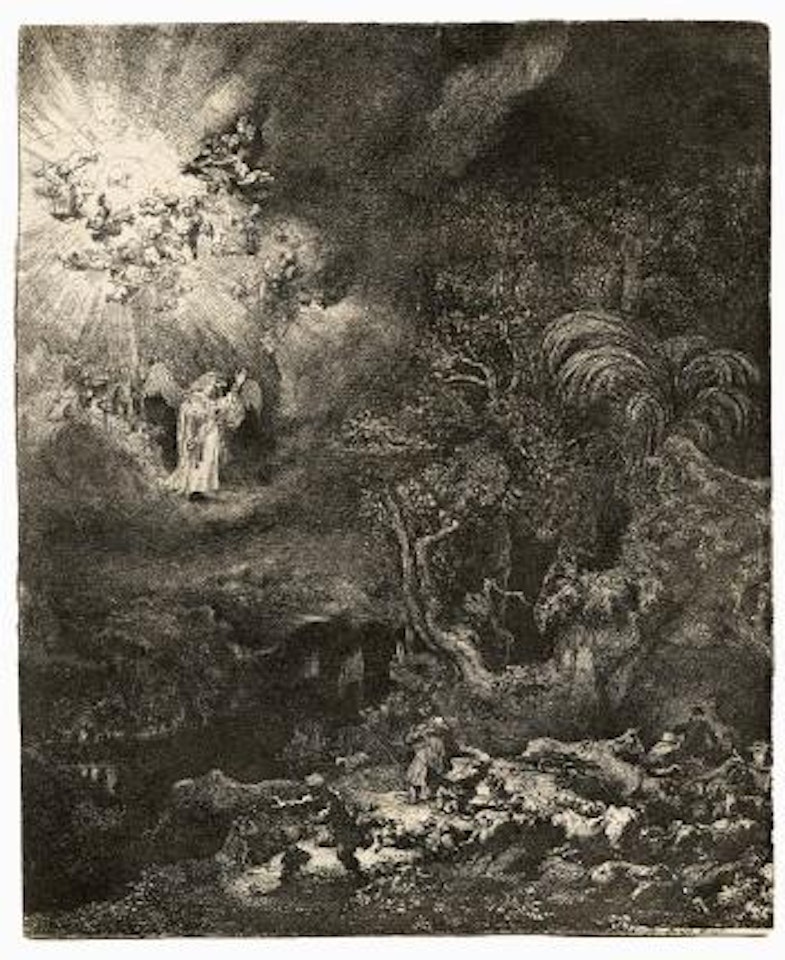 LâAngelo Appare ai Pastori by Attributed to Rembrandt Harmensz van Rijn