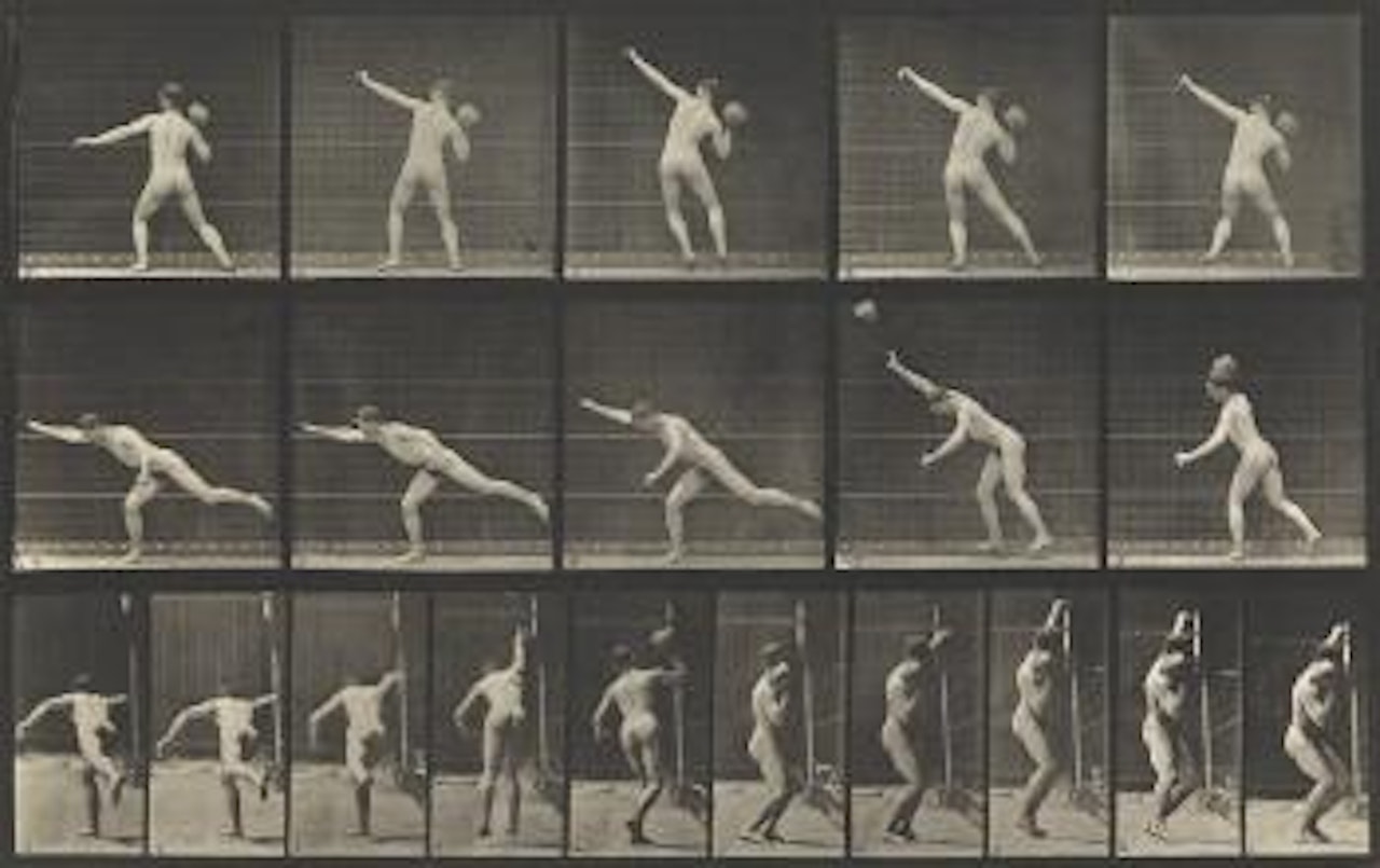 Man throwing a ball by Eadweard Muybridge