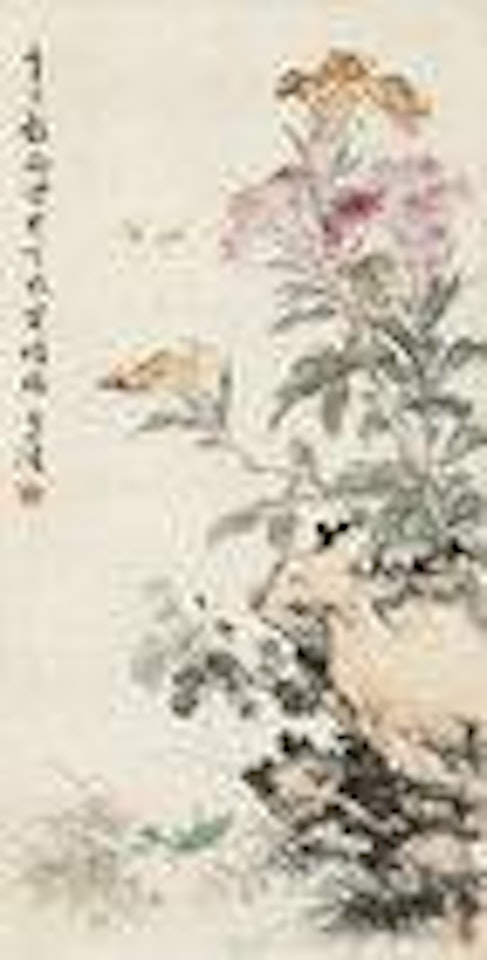 Grasshopper and Flowers by Wang Xuetao