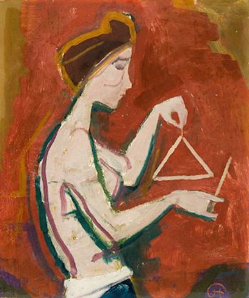 Frau mit Triangel by Karl Hofer