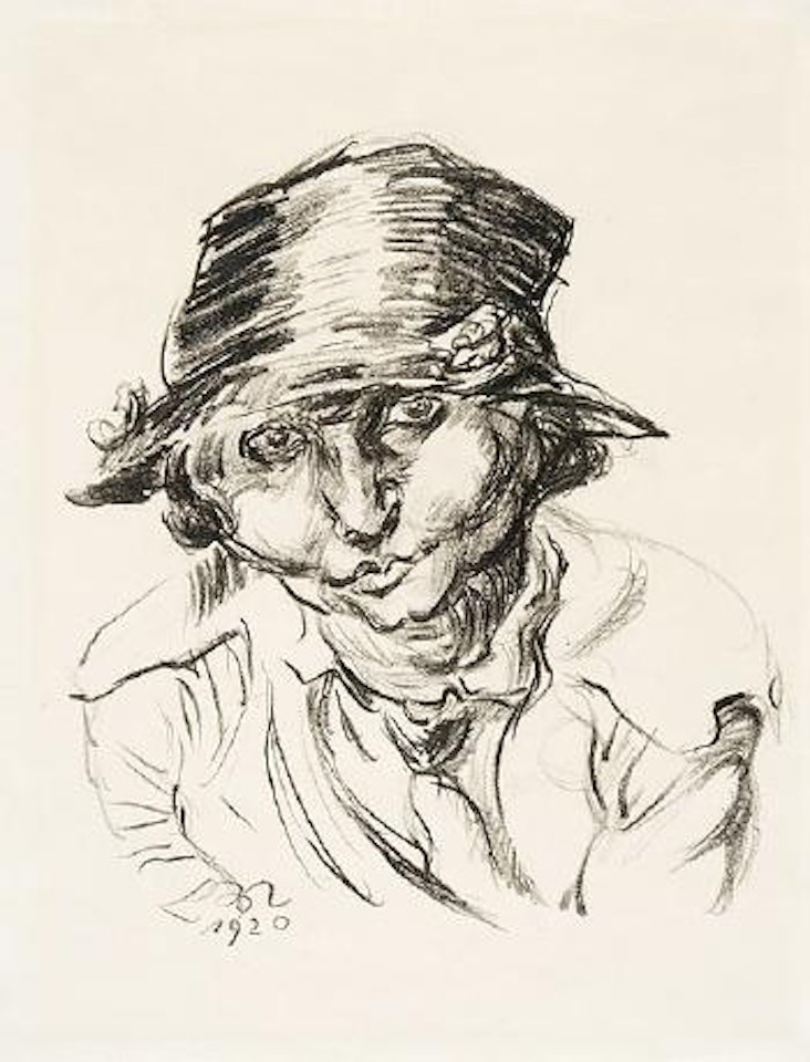 Porträt einer Frau by Ludwig Meidner