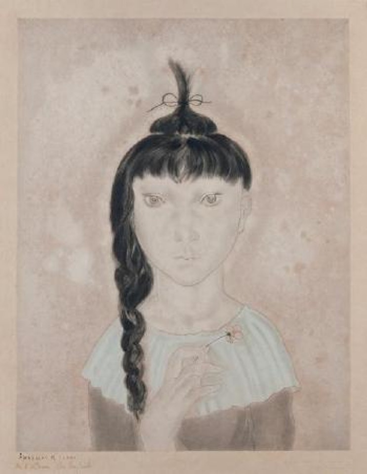 Petite fille à la fleur by Leonard Tsuguharu Foujita