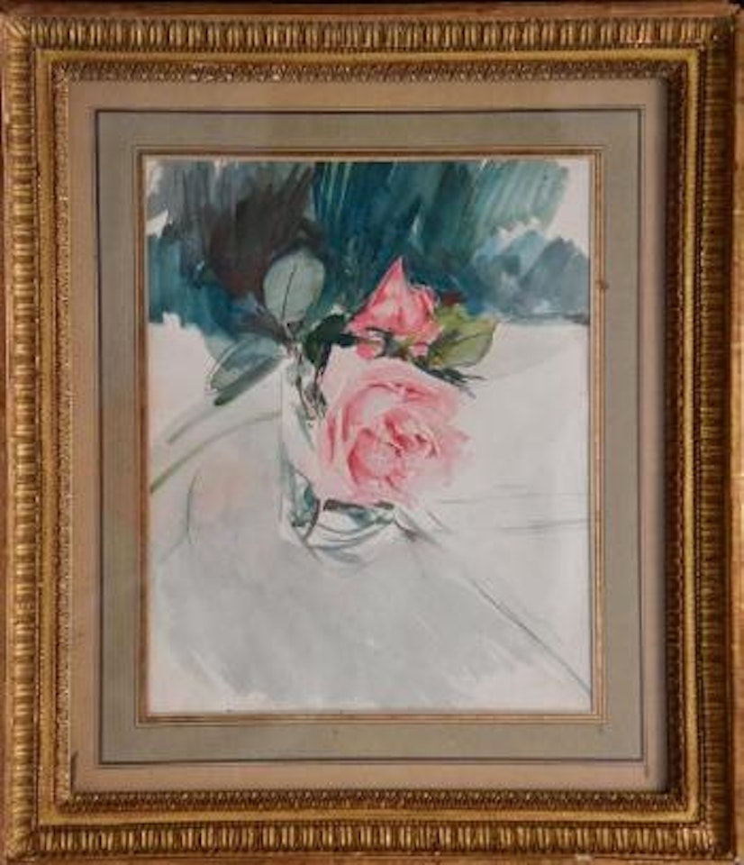Rose au bord d'une table by Giovanni Boldini