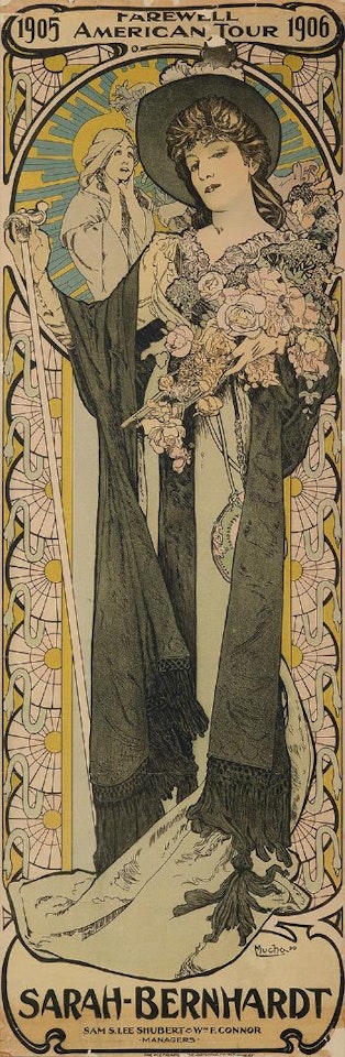 Sarah - Bernhardt / Farewell American tour. 1905 by Alphonse Mucha