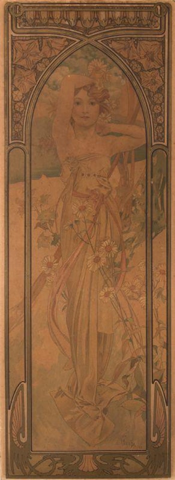 Eclat du jour. Rêverie du soir by Alphonse Mucha