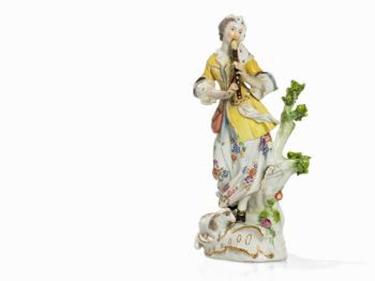 Shepherdess with Flute & Lamb by Johann Joachim Kändler