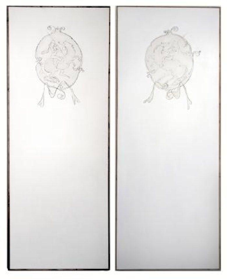 Battaglia - coppia di porte dipinte by Lucio Fontana