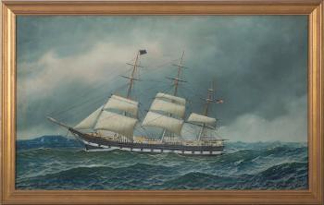 The American packet ship George Hurlbut by Antonio Jacobsen