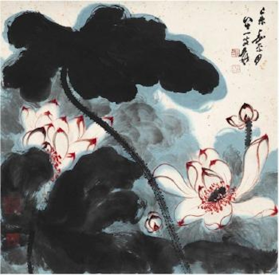 Breeze over lotus pond by Zhang Daqian