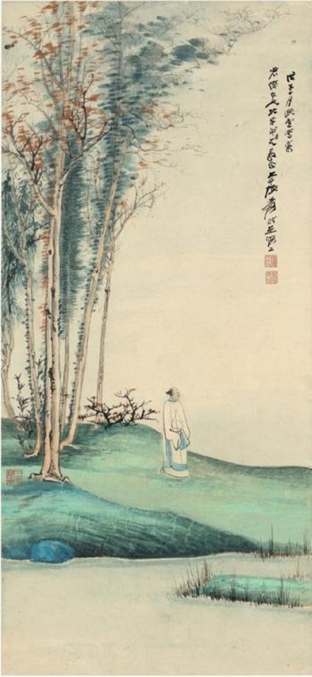 Walking by river by Zhang Daqian