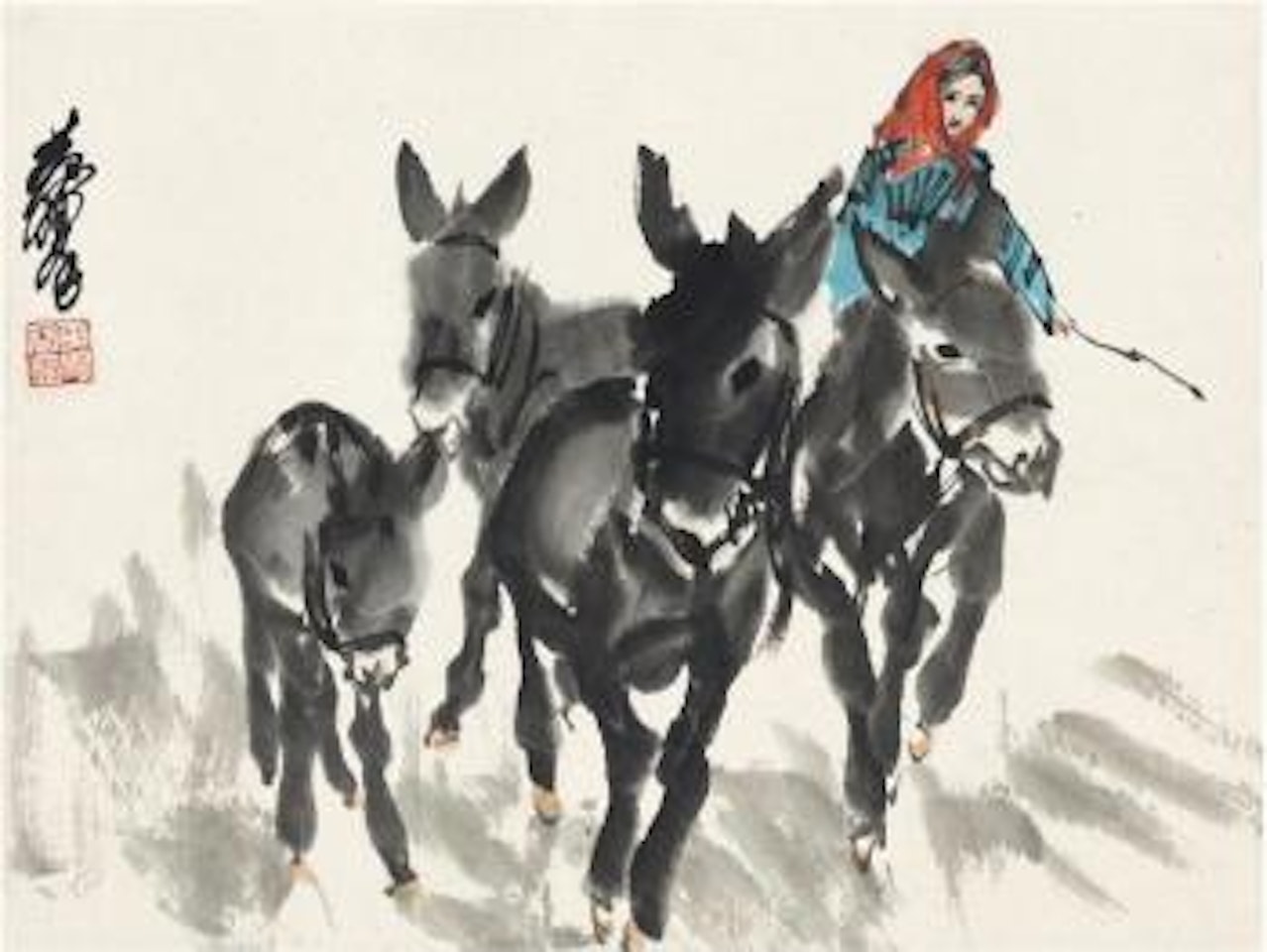 Donkey herding by Huang Zhou