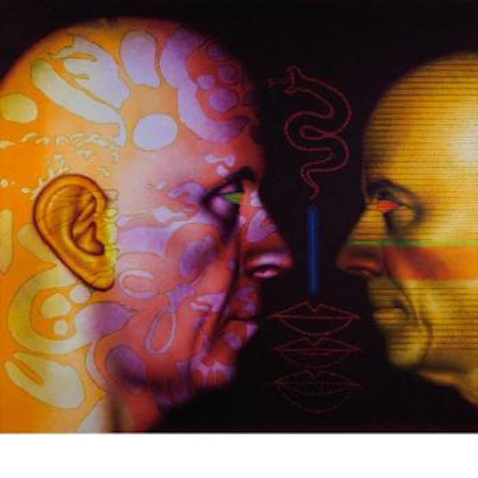 Heads with snakes by Ed Paschke