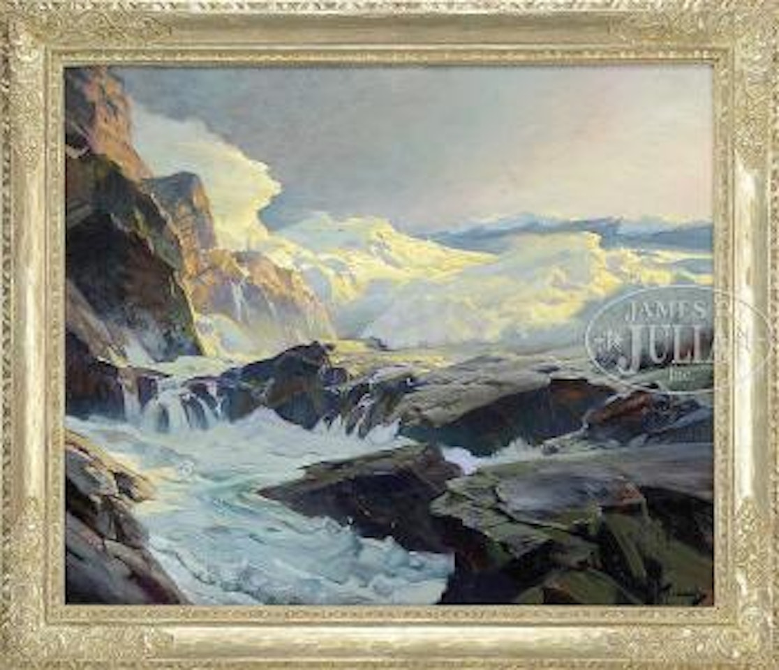 Breaking waves over rocks by Frederick Judd Waugh