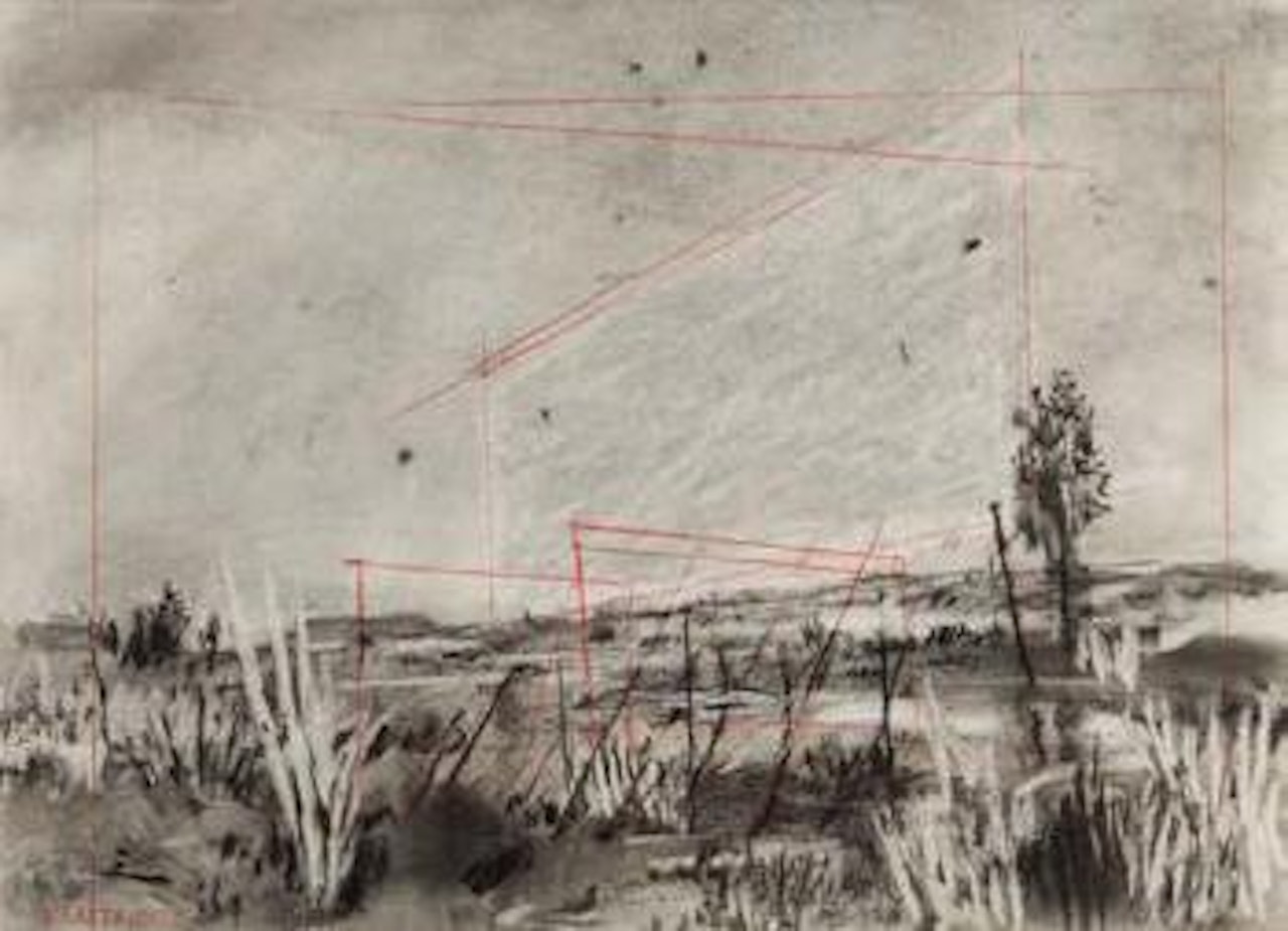 Drawing for the Film Other Faces: Drive in Screen by William Kentridge