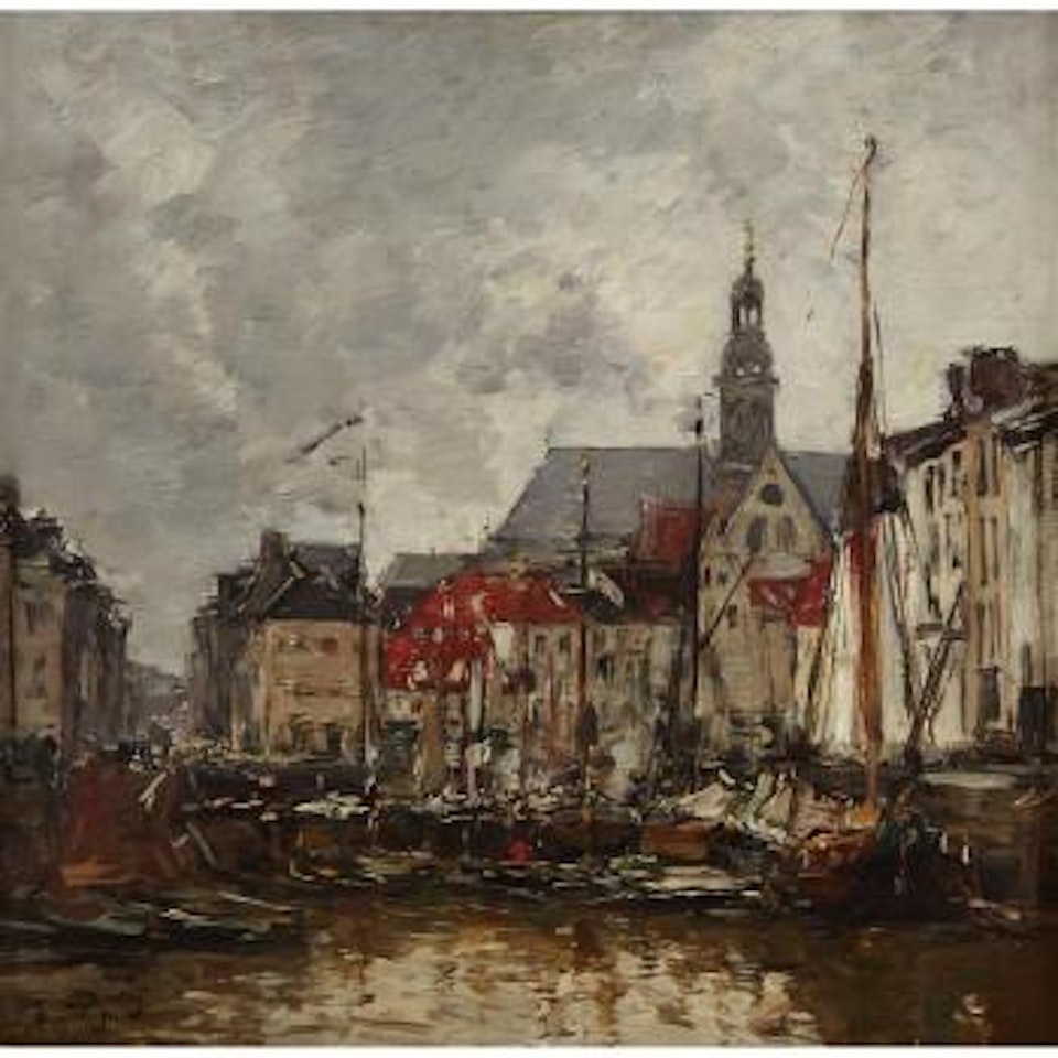 Vieux bassin à Anvers by Eugène Boudin