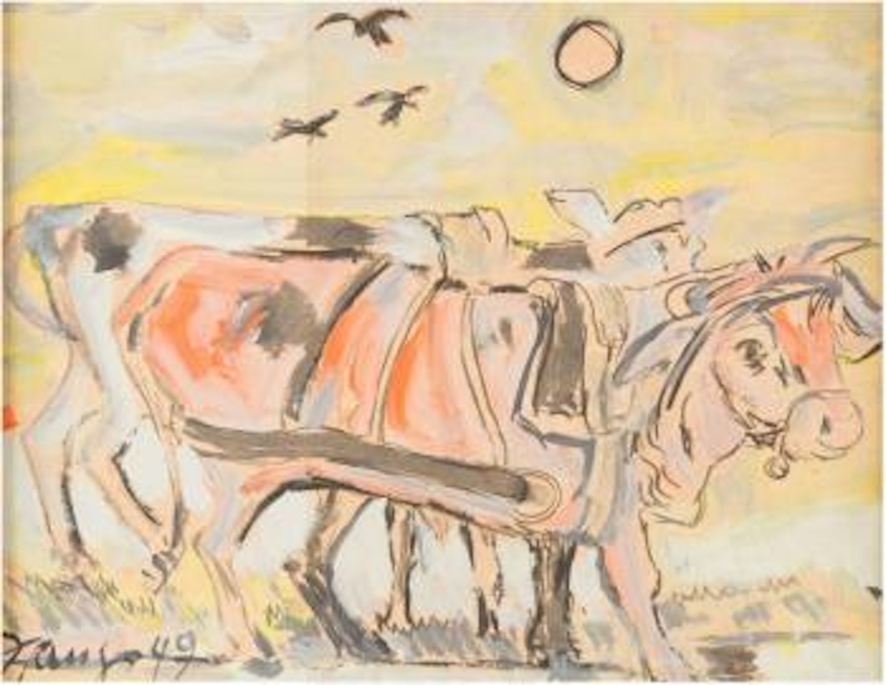 Ochsengespann ,
1949 by Herbert Zangs