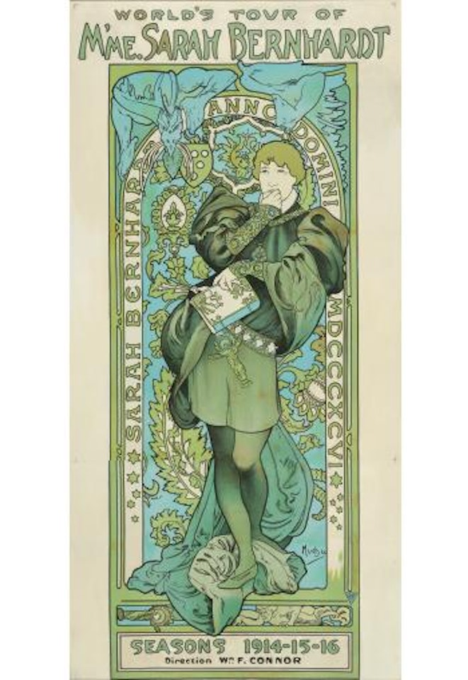 World's Tour Of M'me. Sarah Bernhardt by Alphonse Mucha
