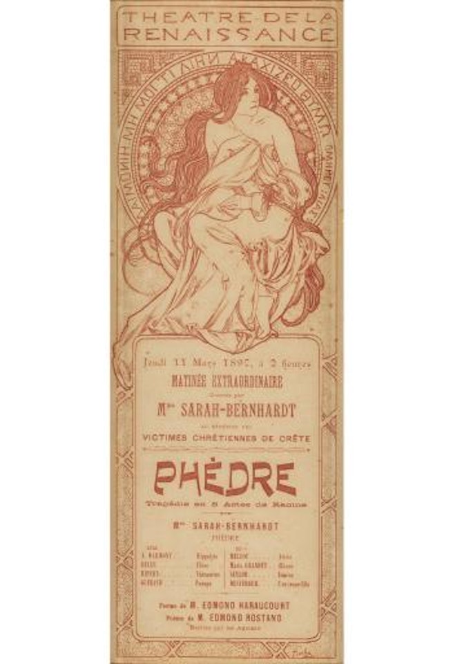 Theatre De La Renaissance / Sarah Bernhardt / Phèdre by Alphonse Mucha
