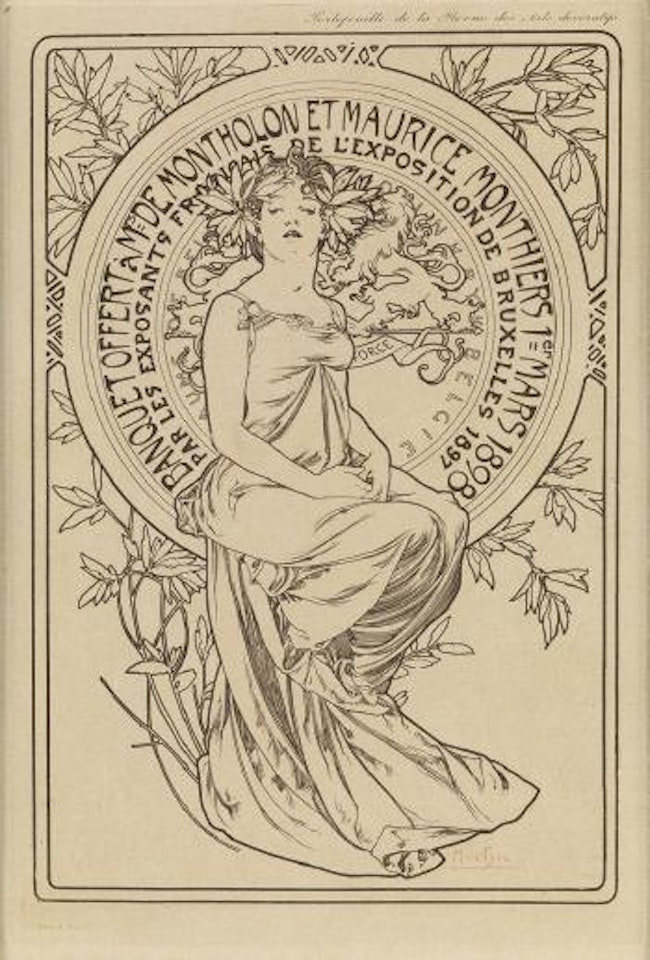 Banquet Offert À Mrs De Montholon Et Maurice Monthiers by Alphonse Mucha