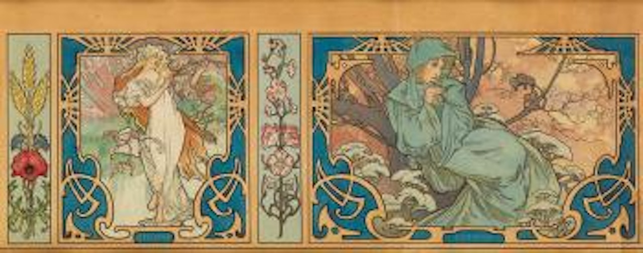 Two Seasons by Alphonse Mucha