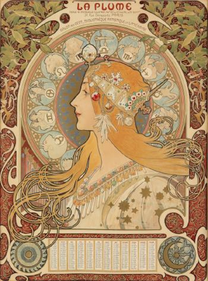 Zodiac / La Plume by Alphonse Mucha