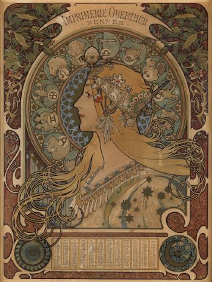 Zodiac / Imprimerie Oberthür by Alphonse Mucha