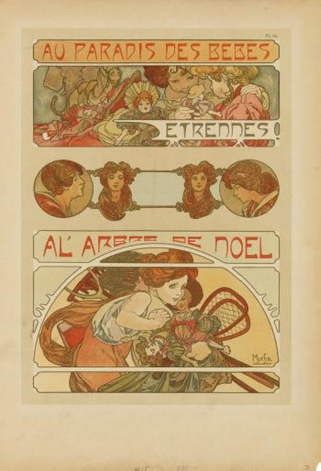 Au Paradis Des Bebes / A L'arbre De Noel by Alphonse Mucha