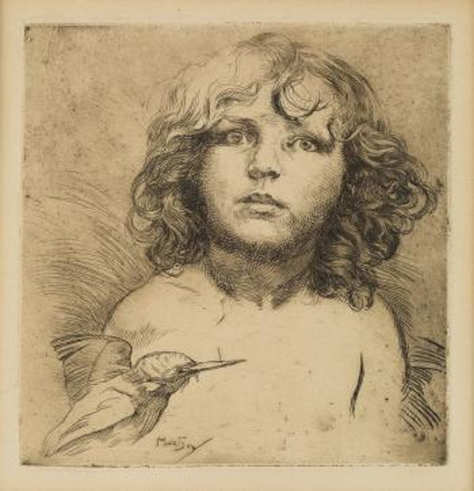 Jirí Mucha And Hummingbird by Alphonse Mucha