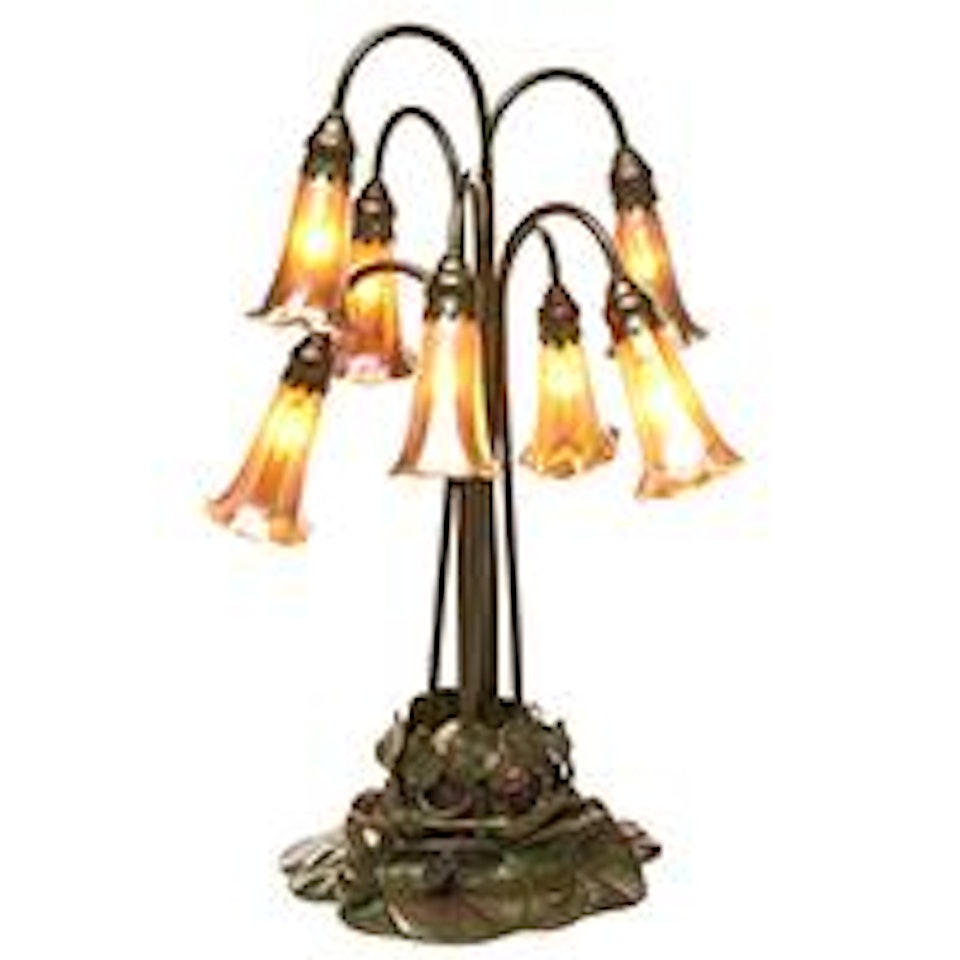 Seven-light Lily table lamp, #385 , by Tiffany Studios