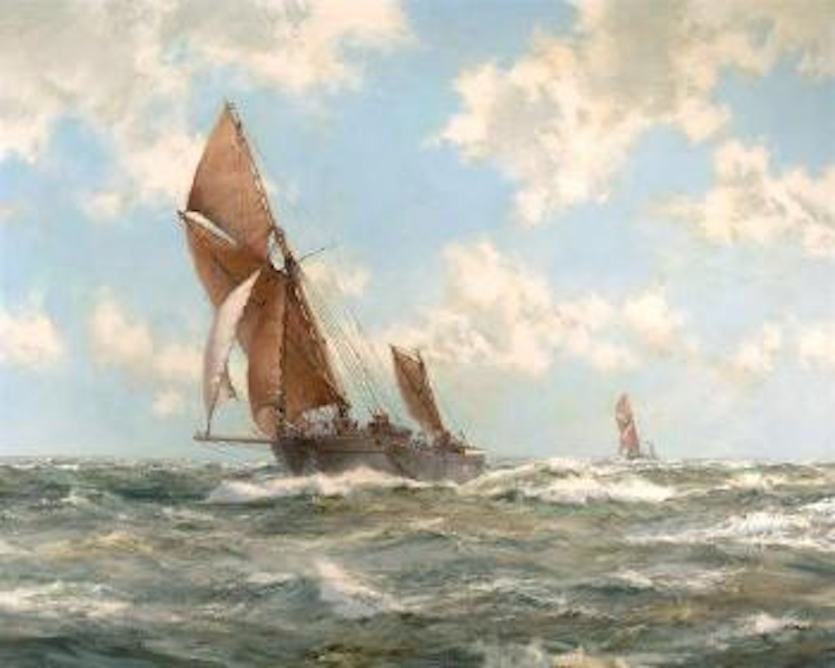 A Stiff Breeze by Montague Dawson