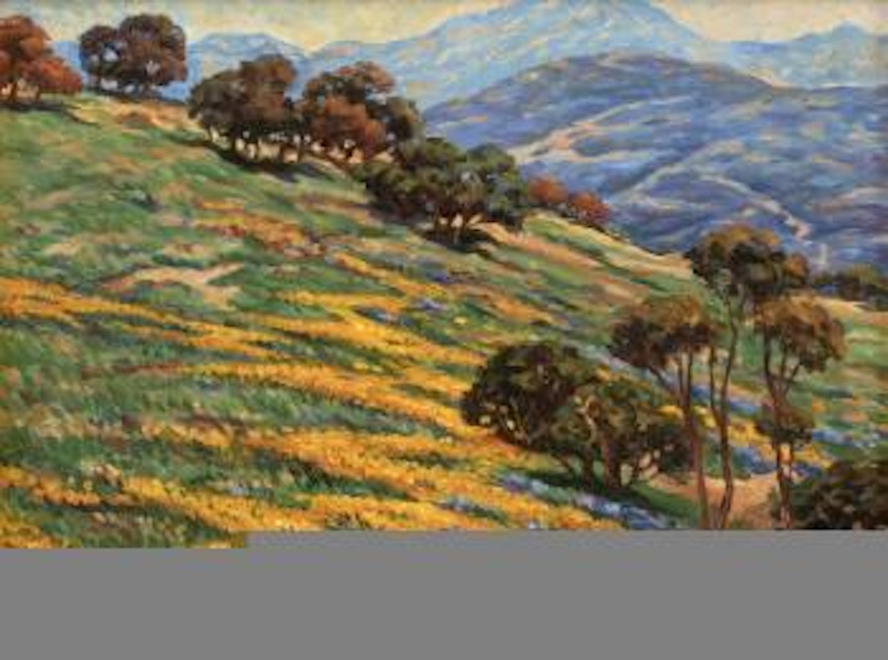 California landscape with poppies by Angel Espoy
