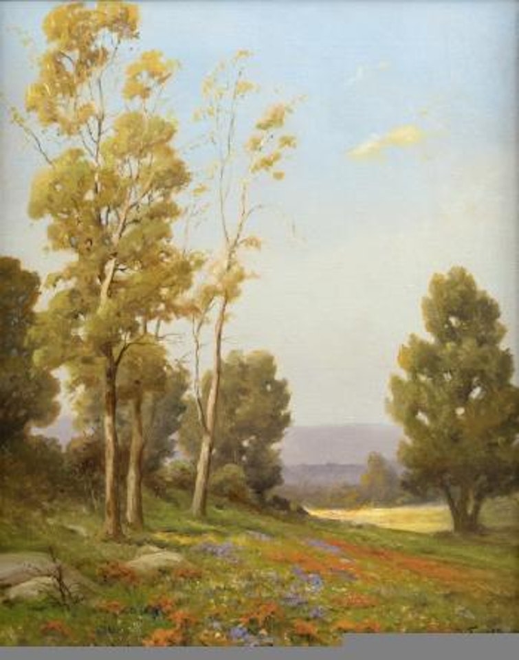 Poppy-filled landscape by Angel Espoy